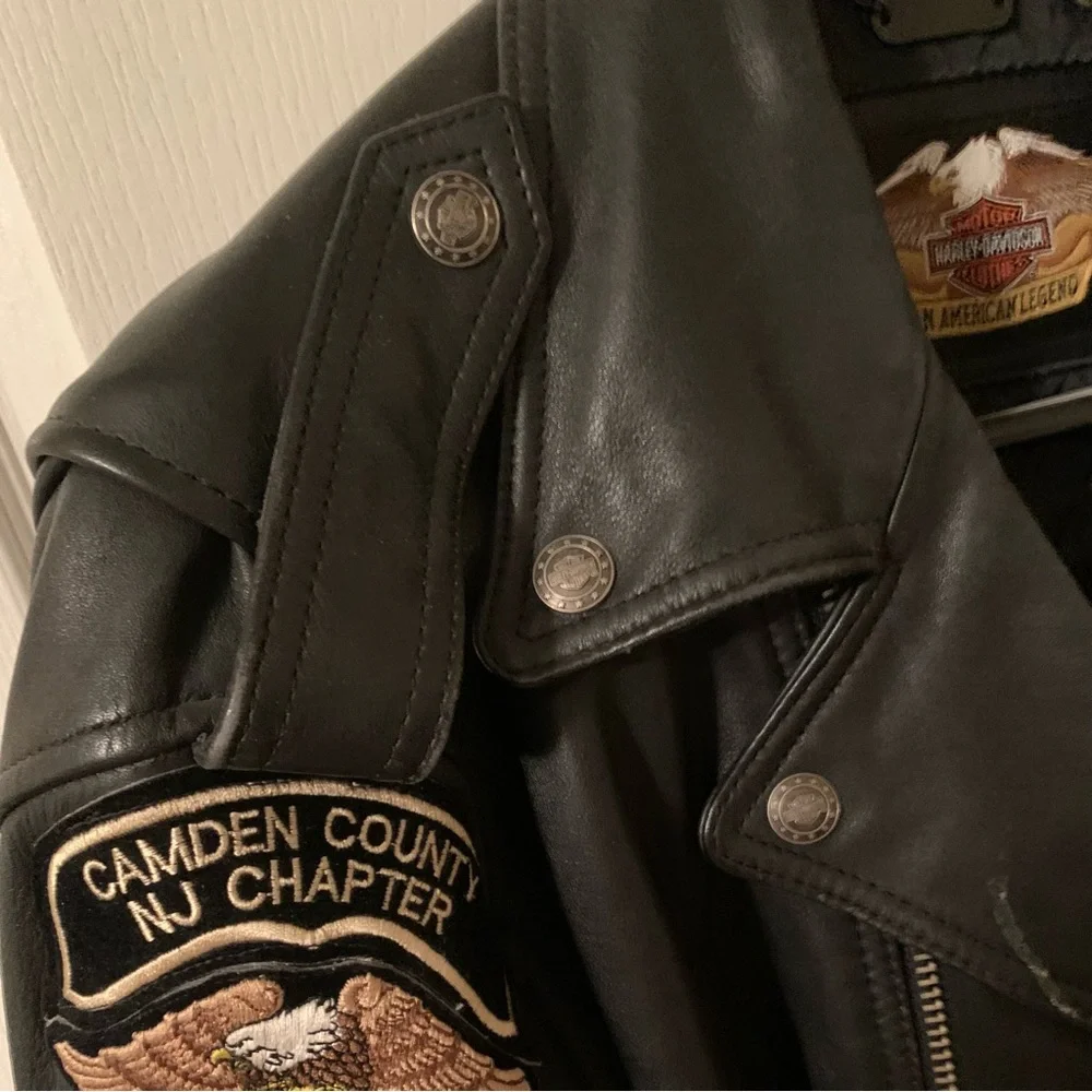 Harley Davidson Hand Painted Insulated Leather Jacket Big/Tall 48R VTG RARE FIND - Picture 9 of 16